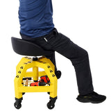 Pneumatic 360 Degree Swivel Mechanics Rolling Creeper Seat, Heavy Duty Rolling Mechanics W46590153