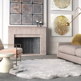 Gloss White Faux Fur Area Rug B055P299647