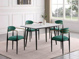 Modern Contemporary 2pcs Side Chairs Green Fabric Upholstered Ultra Stylish Chairs Set B011139604