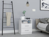 Napoles Nightstand , End Table, Side Table Superior Top, Two Drawers, One Shelf -White B07091968