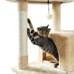 ZUN Luxury Cat Tree Cat Tower with Sisal Scratching Post, Cozy Condo, Top Perch, Hammock and Dangling 35162292