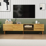 70 Inch Mid Century Modern TV Stand, TV Stand with Storage, Entertainment Center for Living Room W578P143416