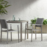 ZUN Cape Coral Outdoor Wicker Dining Chairs with Aluminum Frames, 2-Pcs Set, Grey 60449.00