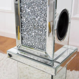 UK style hot sales crushed diamond floating silver mirrored wine bottle holder W3207P285627