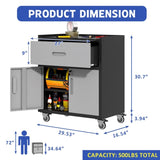 Sturdy and Durable Metal Tool Cabinet for Garage Wheels - Mobile Heavy-Duty Storage Cabinet T2398P222833