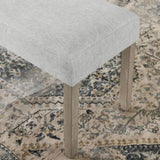 Tabitha Light Oak Finish Dining Bench with Light Gray Fabric B061P353759
