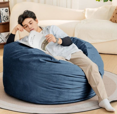 ZUN Bean Bag Chair 4Foot Luxurious Velvet Ultra Soft Fur with High-Rebound Memory Foam for Adults Plush W2510P206579