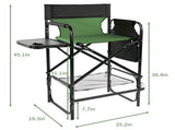 31" Tall Directors Chair with Footrest, 4Portable Bar Height Folding Camping Chair with Built-in Cup 85468184