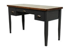 ZUN 53 inch Writing Desk, No Assembly Required, Black and Whiskey Finish B108P160151