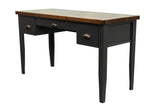 ZUN 53 inch Writing Desk, No Assembly Required, Black and Whiskey Finish B108P160151