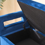 67.91"Wide Velvet Storage Soft Bench with Armrests for Living Room, Entryway and Bedroom. Navy W3118P272640
