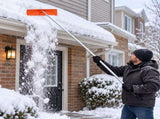 5.6 m 5-Section Extendable Roof Snow Rake Aluminum Pole, PP Orange Wheeled Shovel Head 78959935