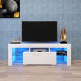 ZUN Entertainment TV Stand, Large TV Stand TV Base Stand with LED Light TV Cabinet. W33115869