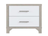 Elegant High Gloss Nightstand with Metal Handle,Mirrored Bedside Table with 2 Drawers for 20717890