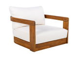 Premium Acacia Wood Outdoor Club Chair, Curved Tub Design, Water-Resistant Cushions, All-Weather N767P314269B