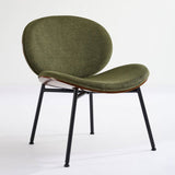 Mid-Century Modern Shell Chair Single Side Chair Tripod,Green fabric Lounge Chair in Walnut Finish W1143P214256