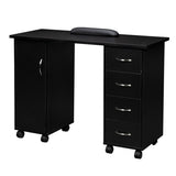 Double Edged Manicure Nail Table with Drawer Black 54431300
