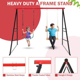 ZUN Swing Stand Frame,Swing Set Frame for Both Kids and Adults,500 Lbs Heavy-Duty Metal A-Frame Backyard 88815579