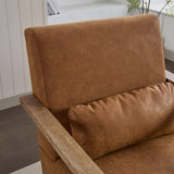 30.3"W Swivel Modern Upholstered Accent Chair with Solid Wood Armrests and 360 Degree Comfy Lounge W1298P246436