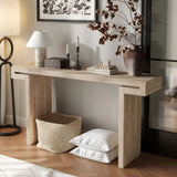 60inches Rustic Farmhouse Console Table , Distressed Wood Finish Entryway Sofa Side Table for Living W1445P330980