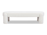 Hugo 49" Oval Fully Upholstered Bench, Milk Cream White Boucle B2719P238467