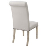 Beige and Pine Upholstered Parsons Dining Chair B062P153699