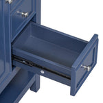 ZUN 36" Bathroom Vanity with Sink Combo, One Cabinet and Three Drawers, Solid Wood and MDF Board, Blue 36929776