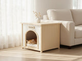 Modern Indoor Wooden Dog House with Removable Cushion Solid Cedar Pet House for Small Dogs & Cats, W3799P382209