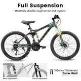 A2660 Bike 26 Inch Wheels, 21-Speed Full Suspension Mens Womens Trail Commuter City W2563P278414