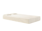 Modern Floor Sofa with 2 Pillows,Convertible Teddy Fabric Foam-Filled Sleeper Sofa Bed,15" Twin Size 62134147