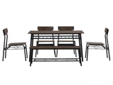 6-Piece Modern Dining Set for Home, Kitchen, Dining Room with Storage Racks, Rectangular Table, 35625029