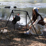 BBQ Swing Hanging Campfire Cooking with Adjustable Iron Grill Grates,Foldable Campfire Cooking 91419289