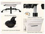 5-Level Flip-Up Armrest Ergonomic Office Chair with Retractable Footrest, Teddy Fleece Reclining 50465203
