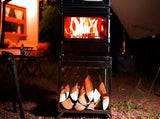 Wood Burning Stove with Oven and Rack - Camping Stove with Chimney Pipe, Stainless Steel Hot 05140052