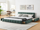 Queen Size Upholstered Bed ,comfortable upholstered bed frame, Chenille fabric, with headboard and W487P235285
