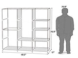 71" Portable Closet Wardrobe Clothes Rack Storage Organizer with Shelf Gray 67325725
