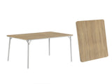 43" Folding Card Table, Portable Table for Dining, Camping, or Game Night, White/Oak 21987873