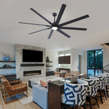 84 In Super Large Black Ceiling Fan with Remote Control 8 Blades W1367P307912