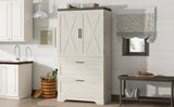 Modern Farmhouse Style Wooden Cabinet with Sturdy Frame with Inside Door Storage Divider with W1580P257493