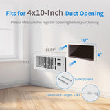 4 x 10 Ultra-Quiet Register Fan Auto-Fan Speed Adjust with Thermostat Control Ac Vent 62171773