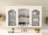 Wall Mounted Medicine Cabinet, Bathroom Wall Cabinet with 2 Glass Doors, Over The Toilet Space Saver N710P264313K