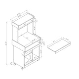Microwave Cart Coffee Station Computer Cart on locking castors hutch gliding shelf B107P283308