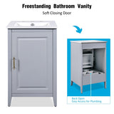 20.3" Bathroom Vanity with Sink, Functional Drawer, Door Shelf, Soft-closing Door, Grey N759P218643E