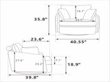 40.55"W Swivel Accent With 2 Thorw Pillows 360 Degree Swivel Round Sofa Modern Oversized Arm W1298P248774