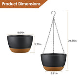 ZUN 4 Pcs Minimalist Style Hanging Planters with 9.64-inch Diameter, Drainage Holes, and Removable 03039194