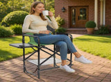26" Tall Directors Chair with Footrest, 4Portable Bar Height Folding Camping Chair with Built-in Cup 89822918