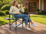 26" Tall Directors Chair with Footrest, 4Portable Bar Height Folding Camping Chair with Built-in Cup 89822918