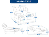 Large Manual Recliner Chair in Fabric for Living Room, Grey W3224P288516