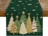 Christmas Table Runner 13x72 Inch, Xmas Trees Snowflakes Holiday Decorative Farmhouse Table 32592343