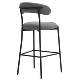 26'' Counter height bar stools Teddy fabric cover kitchen island counter bar stool with black powder W2215P196283